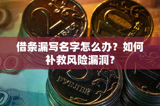 武汉借条漏写名字怎么办？如何补救风险漏洞？